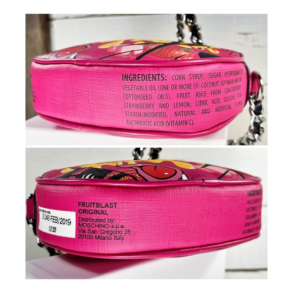 Moschino Couture Pink Coated Canvas Pop Art “Fruitblast” Crossbody Bag - Picture 8 of 10
